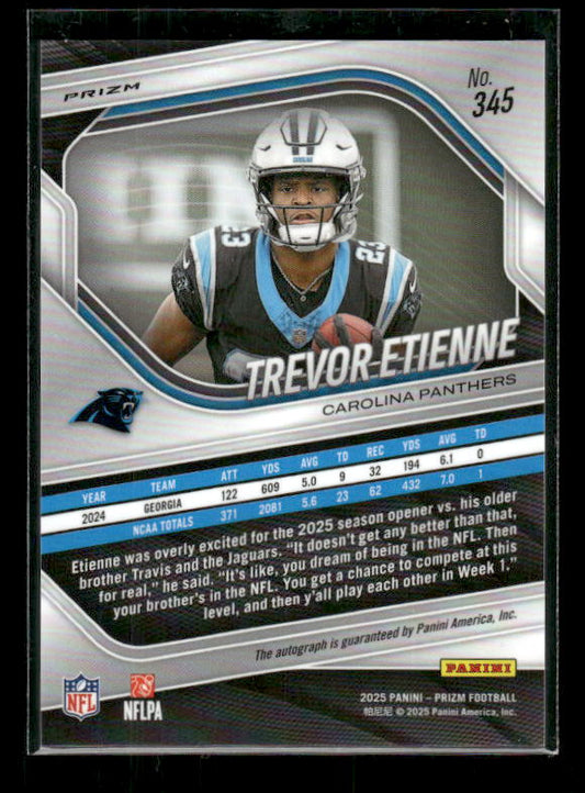 Trevor Etienne - 2025 Prizm Football - Silver Prizm Auto - Rookie