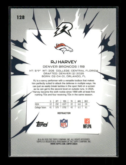 RJ Harvey - 2025 Resurgence Football - Refractor - Rookie
