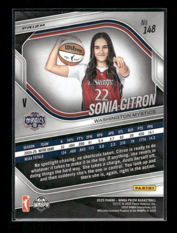 Sonia Citron - 2025 Prizm WNBA - Ice Prizm - Rookie Variation
