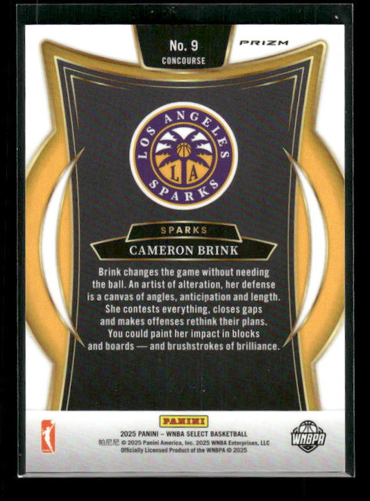Cameron Brink - 2025 Prizm WNBA - Bronze Checker /49