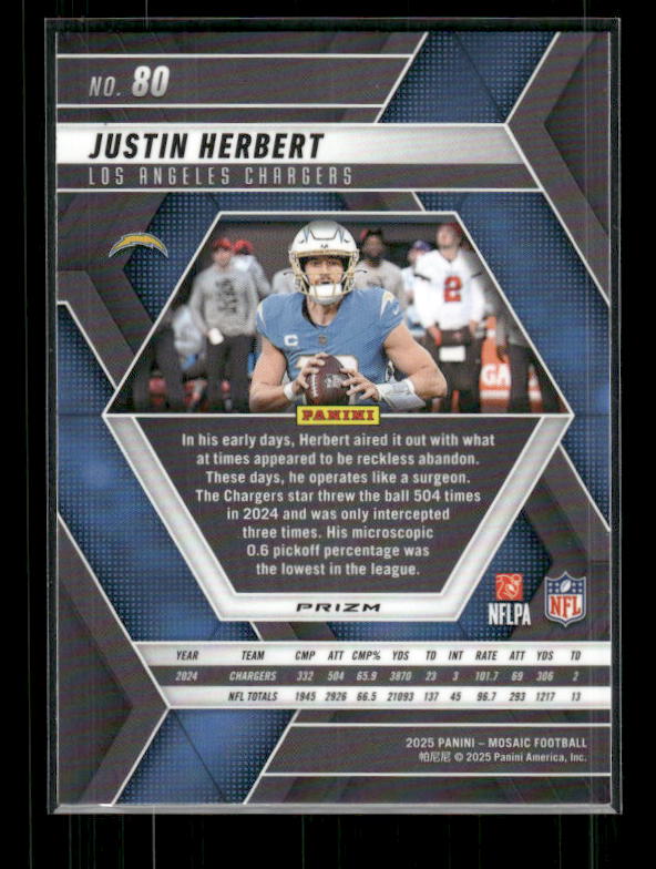 Justin Herbert - 2025 Mosaic Football - Green Mosaic