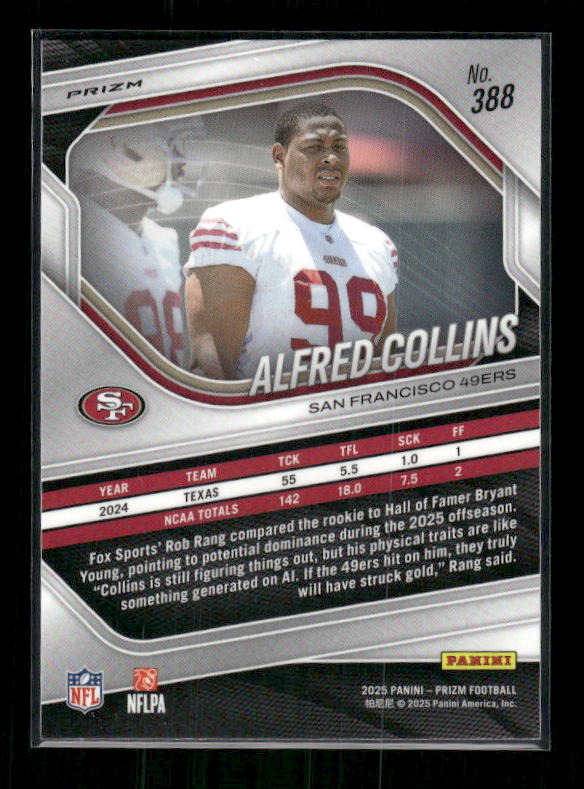 Alfred Collins - 2025 Prizm Football - Lazer Prizm - Rookie