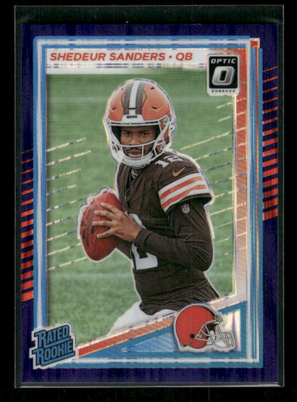 Shedeur Sanders - 2025 Optic Football - Purple Shock - Rated Rookie