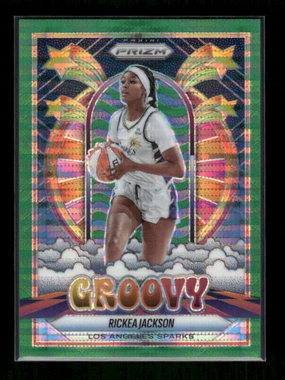 Rickea Jackson - 2025 Prizm WNBA - Green Pulsar Groovy /25
