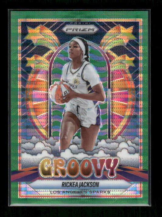 Rickea Jackson - 2025 Prizm WNBA - Green Pulsar Groovy /25