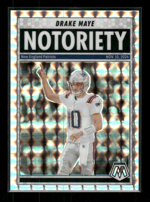 Drake Maye - 2025 Mosaic Football - Mosaic Prizm Notoriety