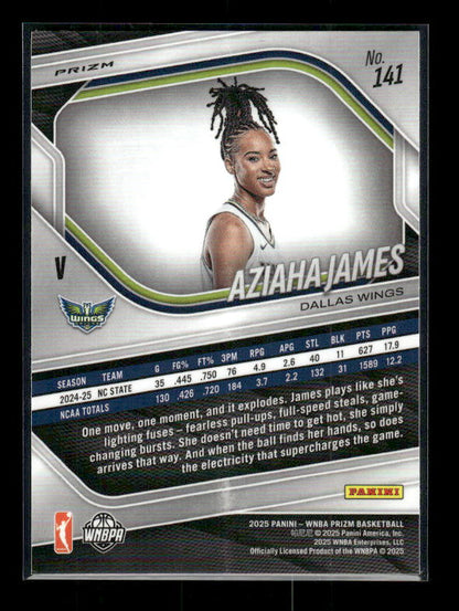 Aziaha James - 2025 Prizm WNBA - Orange Ice - Rookie Variation