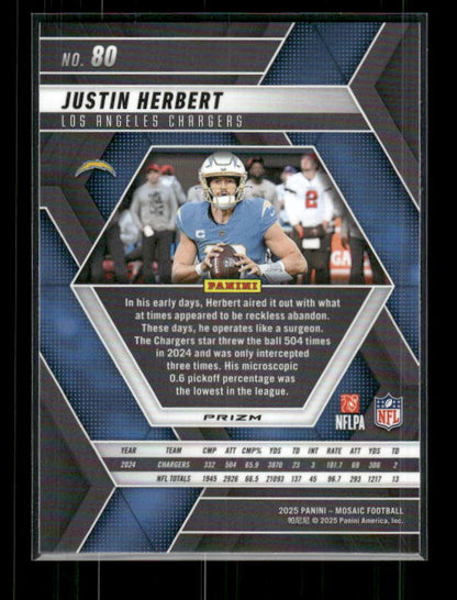 Justin Herbert - 2025 Mosaic Football - Silver Prizm