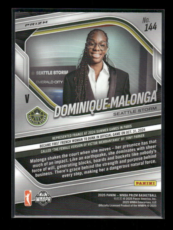 Dominique Malonga - 2025 Prizm WNBA - White Seismic - Rookie Variation