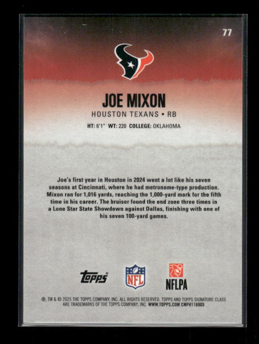 Joe Mixon - 2025 Signature Class Football - Teal /225