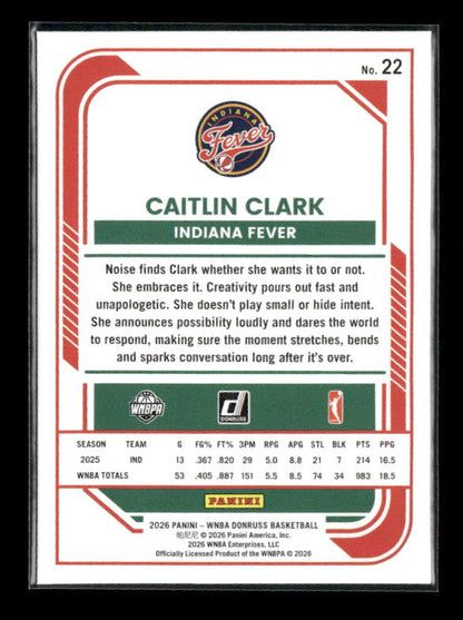 Caitlin Clark - 2026 Donruss WNBA - Holo