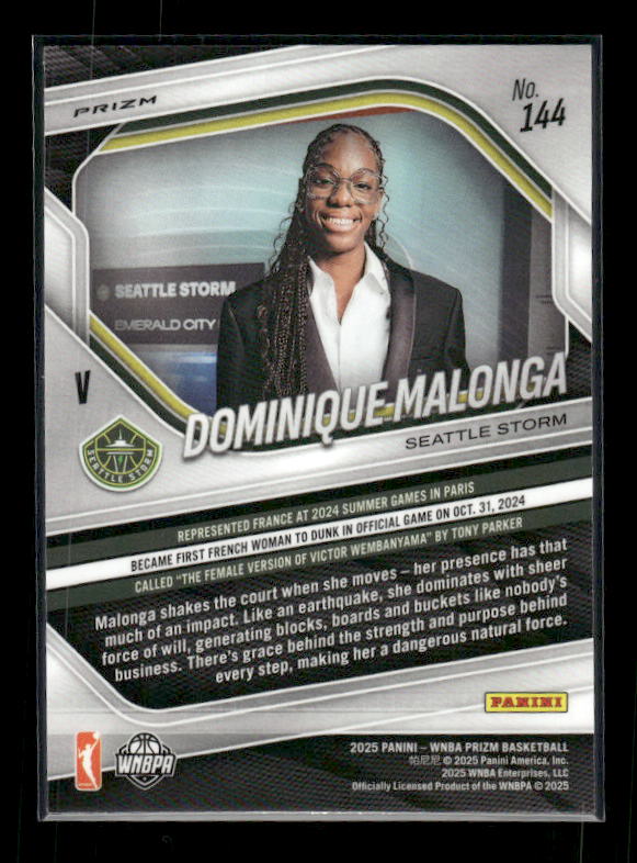 Dominique Malonga - 2025 Prizm WNBA - Silver Prizm - Rookie Variation