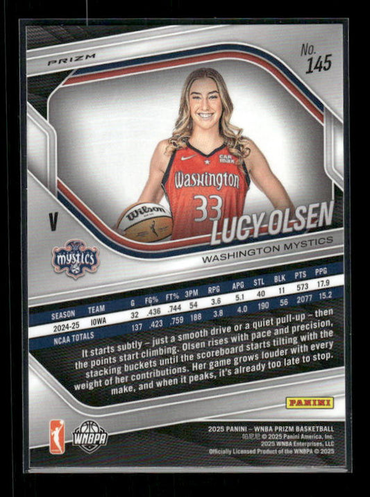Lucy Olsen - 2025 Prizm WNBA - Orange Velocity - Rookie Variation