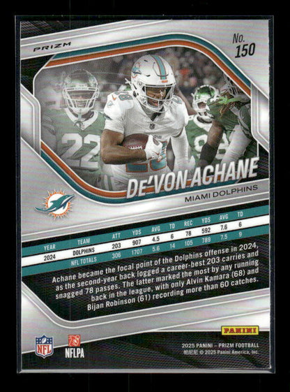 De'Von Achane - 2025 Prizm Football - White Disco
