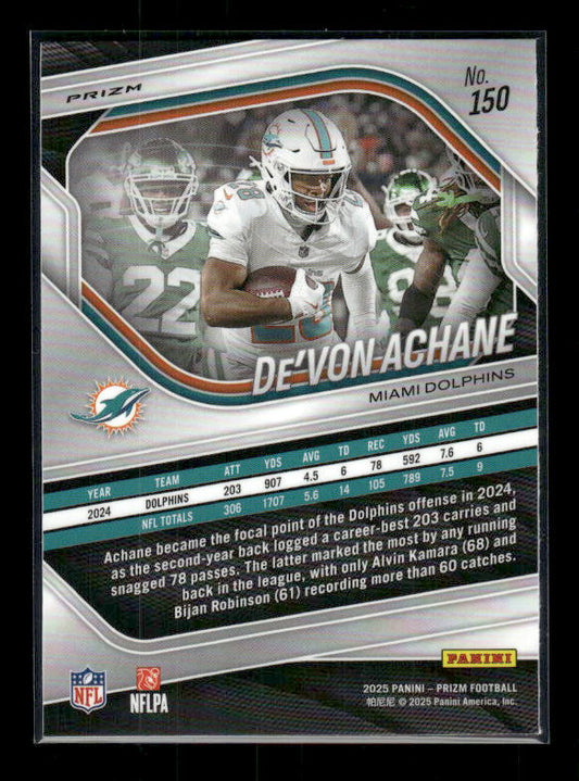 De'Von Achane - 2025 Prizm Football - White Disco