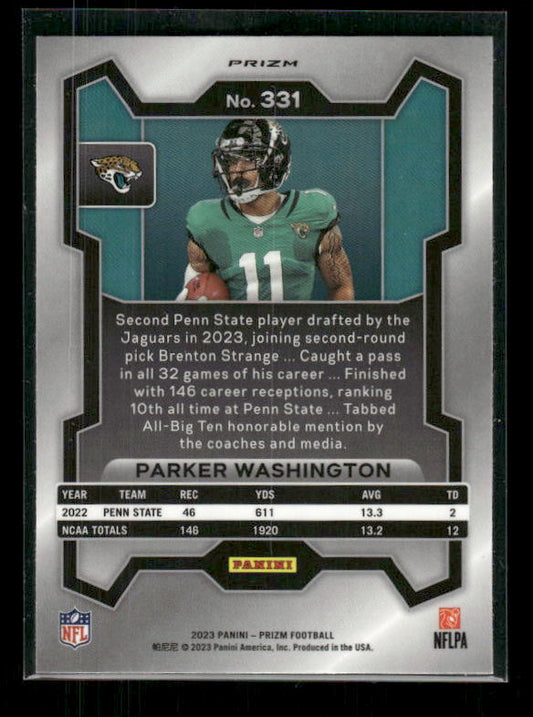 Parker Washington - 2023 Prizm Football - No Huddle - Rookie Variation