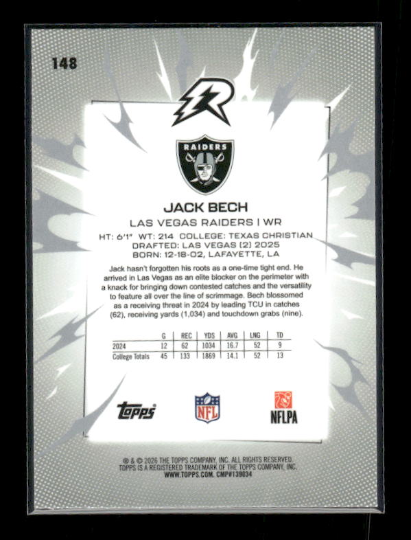 Jack Bech - 2025 Resurgence Football - Prism - Rookie