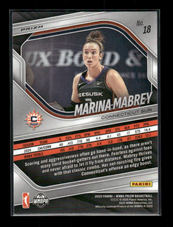 Marina Mabrey - 2025 Prizm WNBA - Blue Velocity