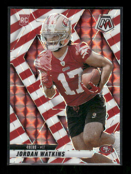 Jordan Watkins - 2025 Mosaic Football - Red White Stripe - Rookie