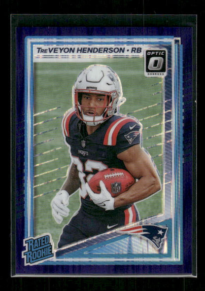 TreVeyon Henderson - 2025 Optic Football - Purple Shock - Rated Rookie