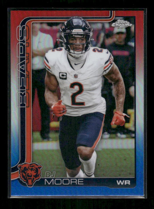 DJ Moore - 2025 Topps Chrome Football - Red White & Blue Refractor