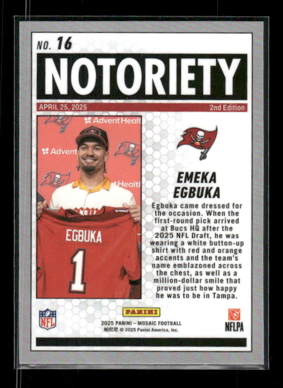 Emeka Egbuka - 2025 Mosaic Football - Notoriety - Rookie