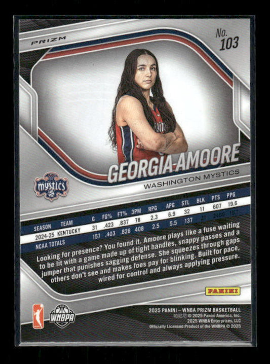 Georgia Amoore - 2025 Prizm WNBA - White Seismic - Rookie