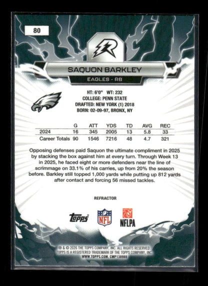 Saquon Barkley - 2025 Resurgence Football - Refractor
