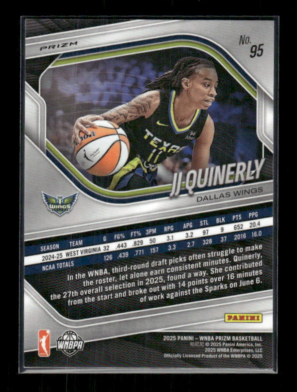 JJ Quinerly - 2025 Prizm WNBA - Ice Prizm - Rookie
