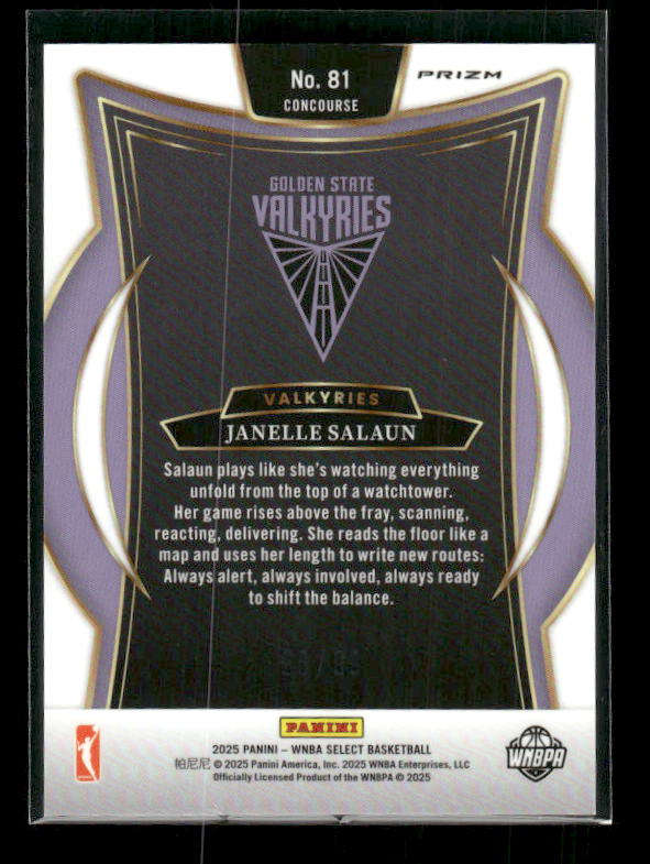 Janelle Salaun - 2025 Select WNBA - White Prizm /99 - Rookie