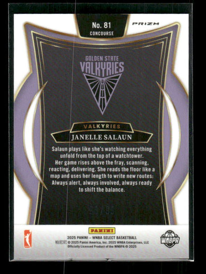 Janelle Salaun - 2025 Select WNBA - White Prizm /99 - Rookie