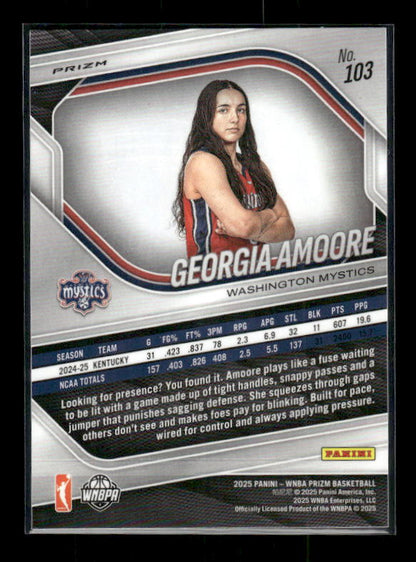 Georgia Amoore - 2025 Prizm WNBA - Orange Ice - Rookie Variation