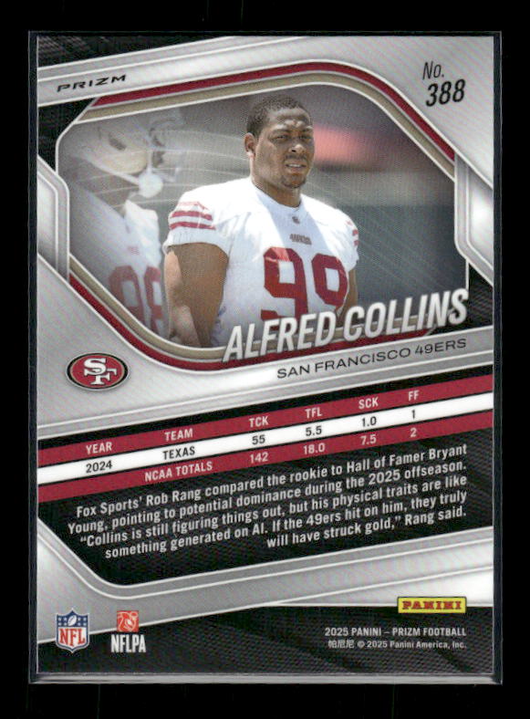 Alfred Collins - 2025 Prizm Football - White Disco - Rookie