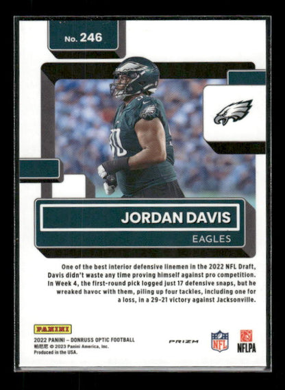 Jordan Davis - 2022 Donruss Optic - Purple Shock - Rated Rookie