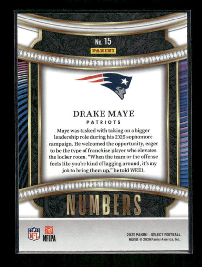 Drake Maye - 2025 Select Football - Numbers