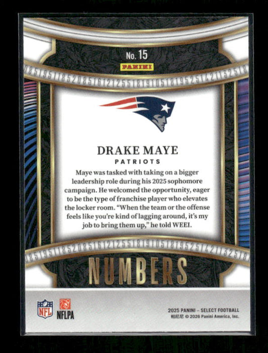 Drake Maye - 2025 Select Football - Numbers