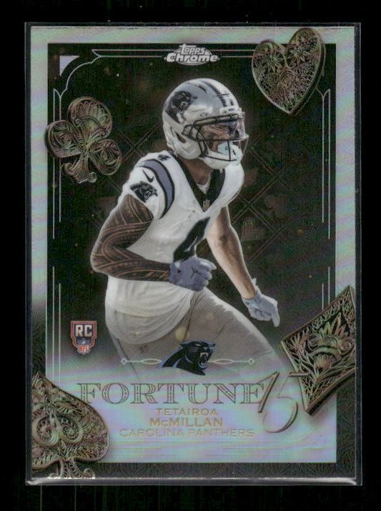 Tetairoa McMillan - 2025 Topps Chrome Football - Fortune 15 Refractor - Rookie