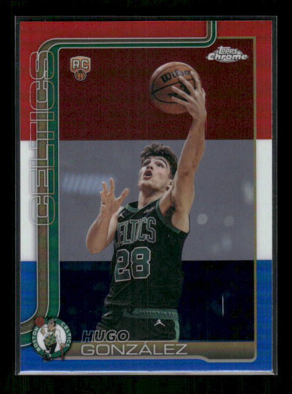 Hugo Gonzalez - 2025-26 Topps Chrome Update Basketball - Red White & Blue Refractor - Rookie