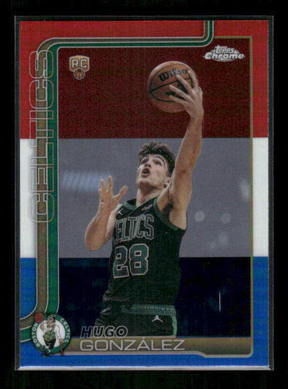 Hugo Gonzalez - 2025-26 Topps Chrome Update Basketball - Red White & Blue Refractor - Rookie