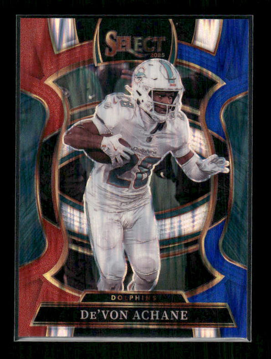 De'Von Achane - 2025 Select Football - Red & Blue Shock