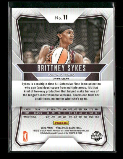 Brittney Sykes - 2026 Prizm WNBA - Hyper Prizm
