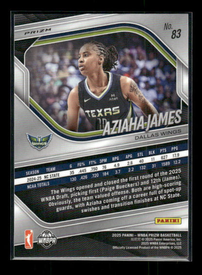 Aziaha James - 2025 Prizm WNBA - Orange Ice - Rookie