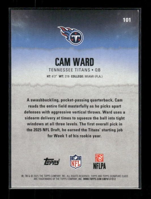 Cam Ward - 2025 Signature Class Football - Rookie