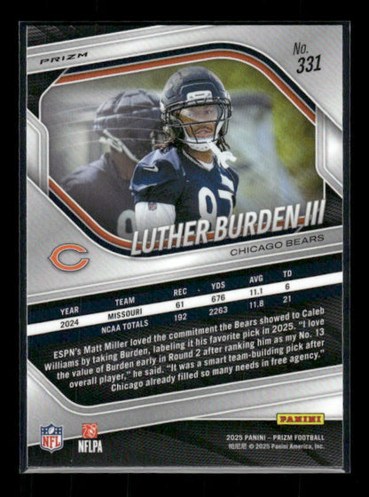 Luther Burden III - 2025 Prizm Football - White Disco - Rookie