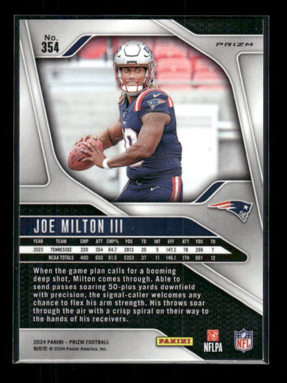 Joe Milton III - 2024 Panini Prizm - Green Wave Prizm - Rookie