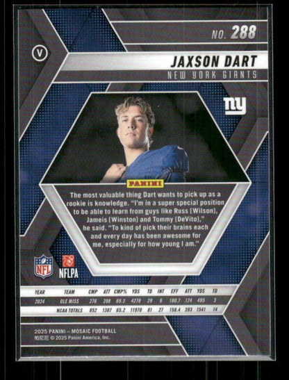 Jaxson Dart - 2025 Mosaic Football - Rookie Variation