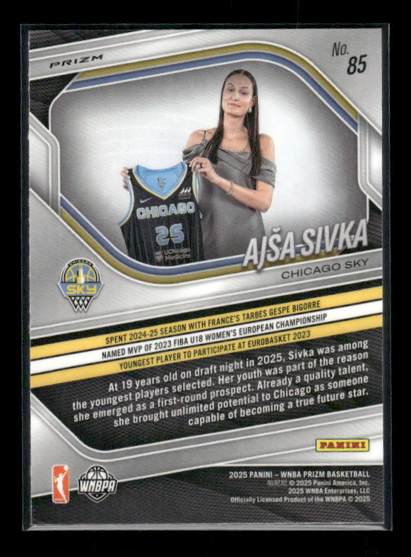 Ajsa Sivka - 2025 Prizm WNBA - White Seismic - Rookie Variation