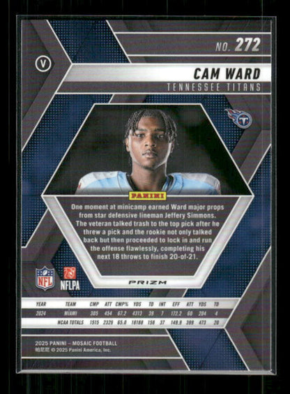 Cam Ward - 2025 Mosaic Football - Green Mosaic - Rookie Variation