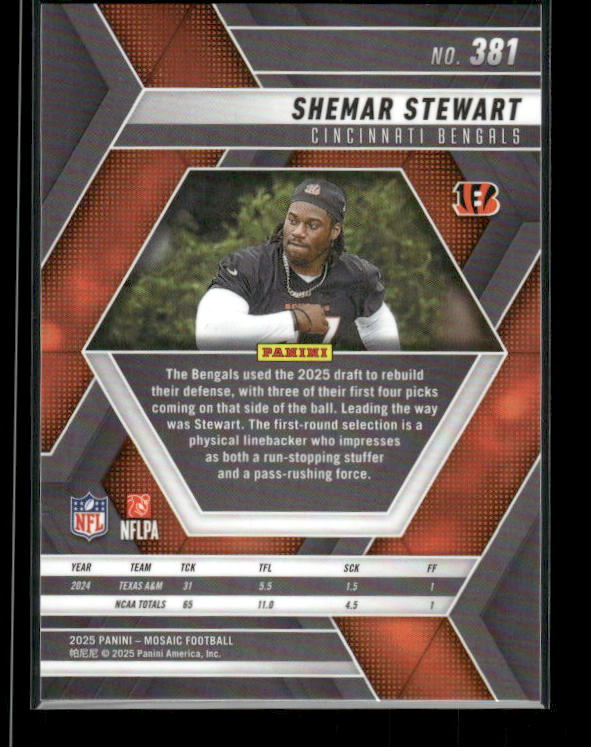 Shemar Stewart - 2025 Mosaic Football - Rookie
