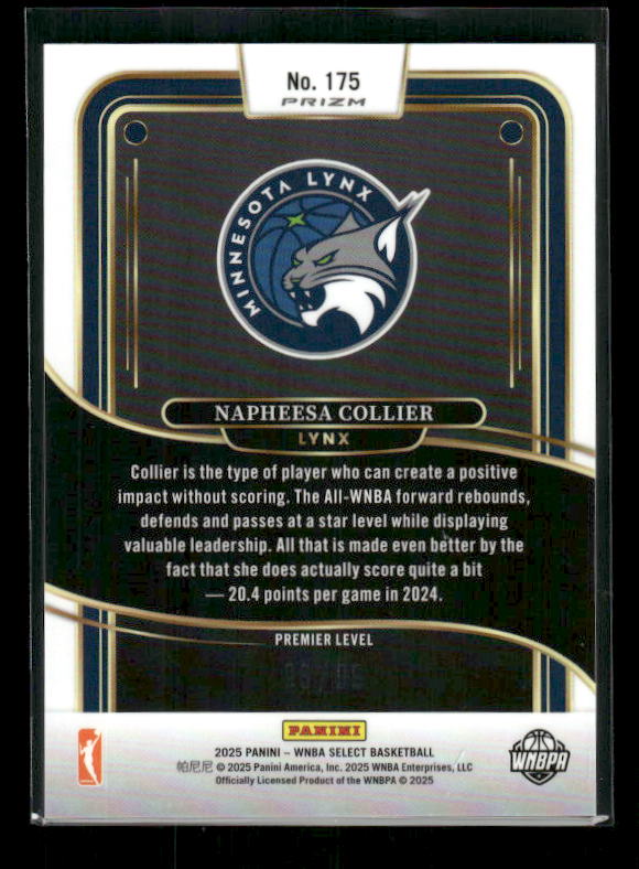 Napheesa Collier - 2025 Select WNBA - Premier White Prizm /99